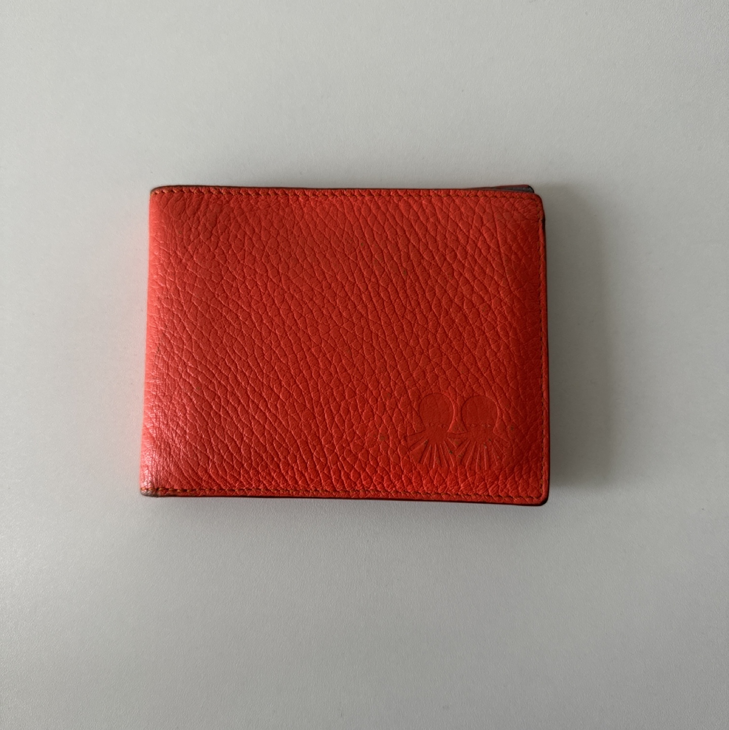 Min & Mon neon orange leather wallet thumbnail