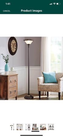70" Elegant Standing Lamp with Etched Glass Shade - photo 3