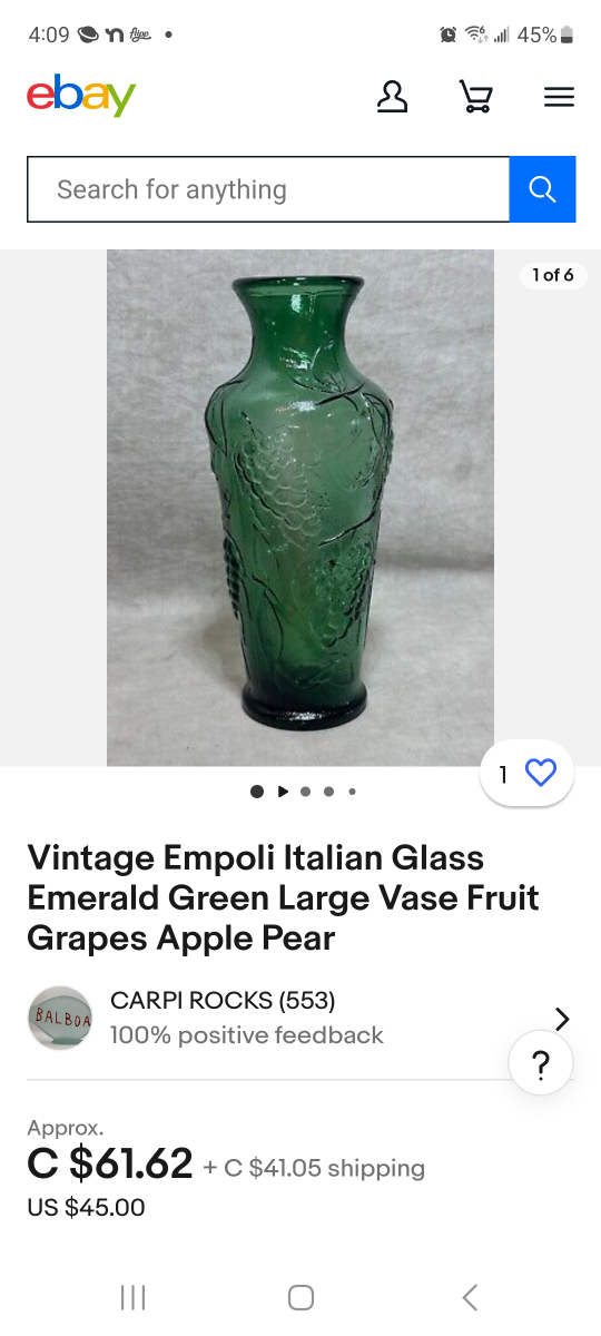 Vintage Empoli pear and grape vase - photo 2