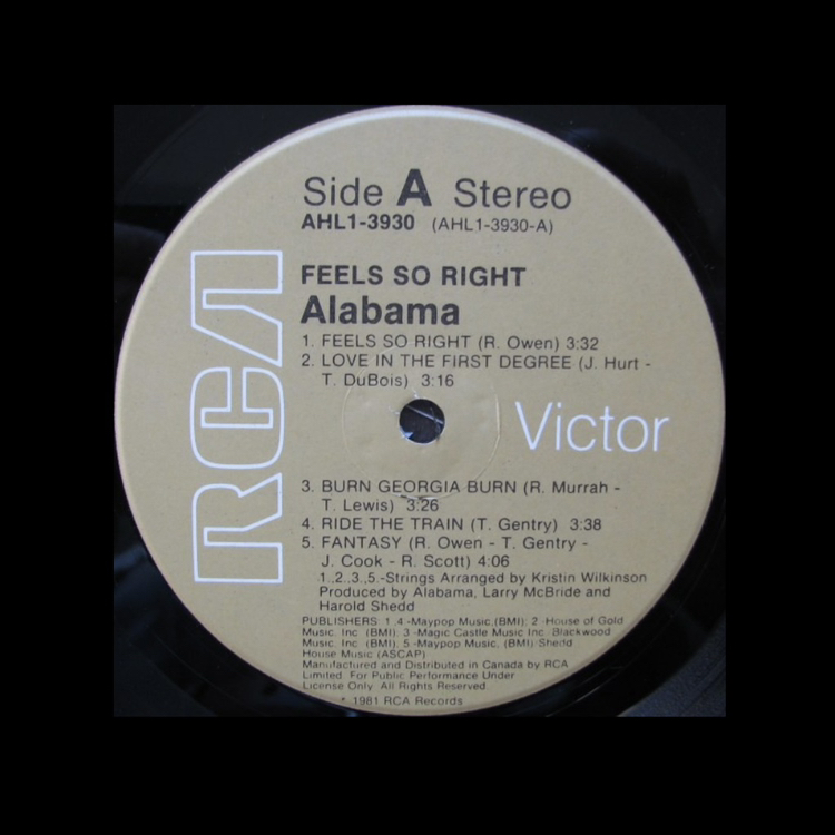 Alabama Feels so right vintage vinyl LP image indicator(3)