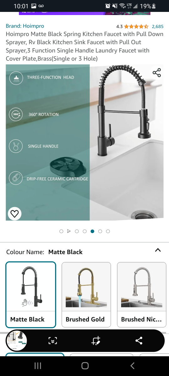 kitchen faucet black with rope thumbnail