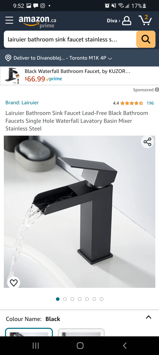 Black Matt bathroom sink faucet thumbnail