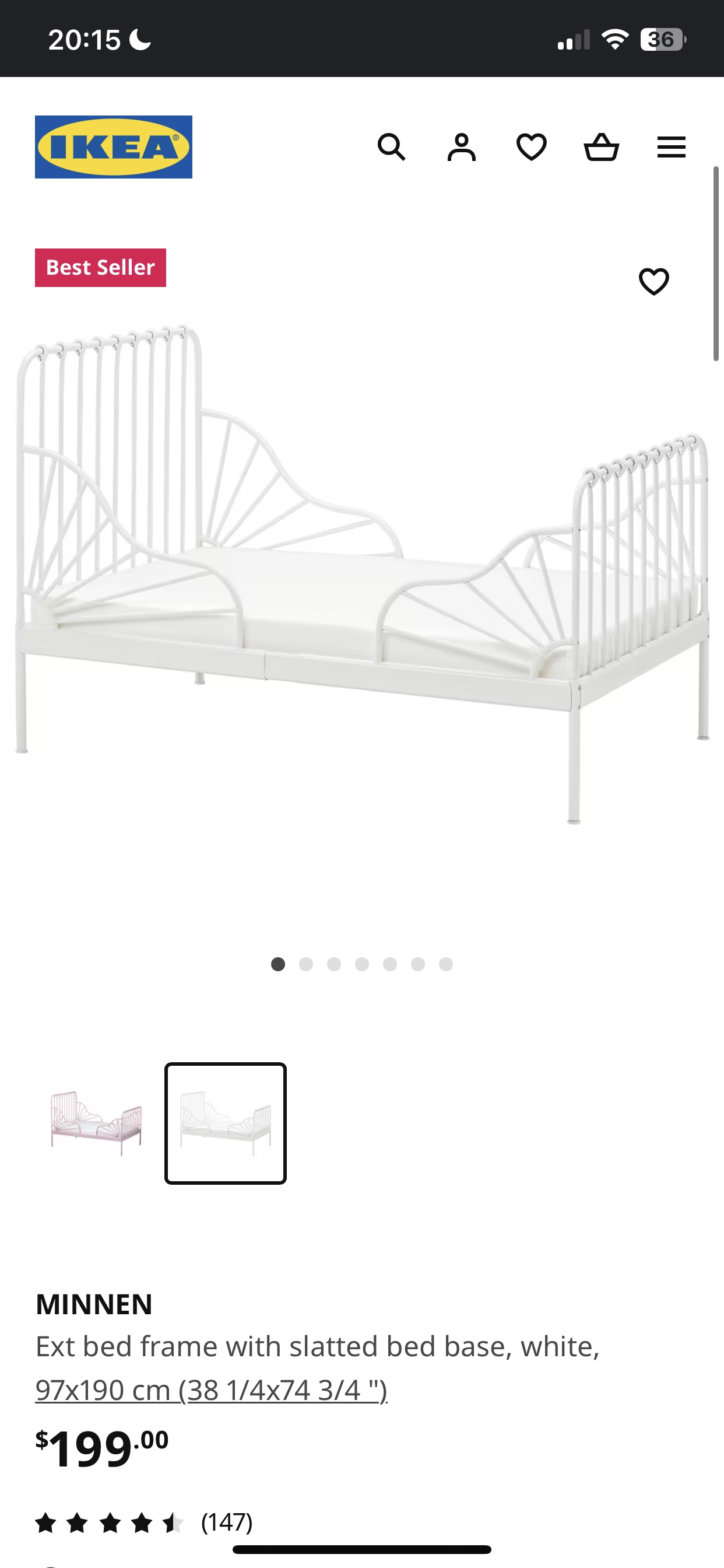 White Ikea extendable bed for kids - photo 2