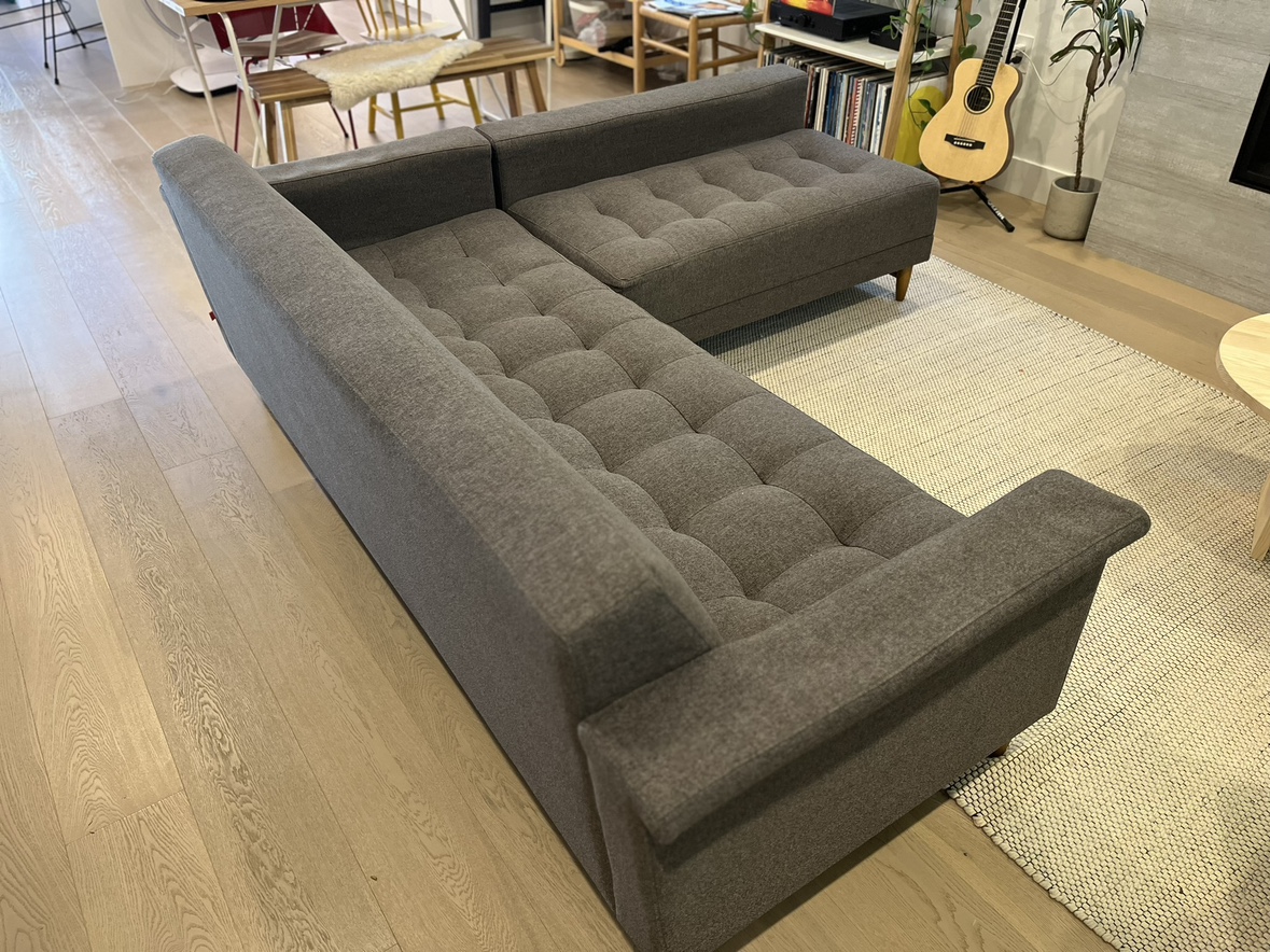 Gus Modern Grey Couch and Ottoman - photo 4