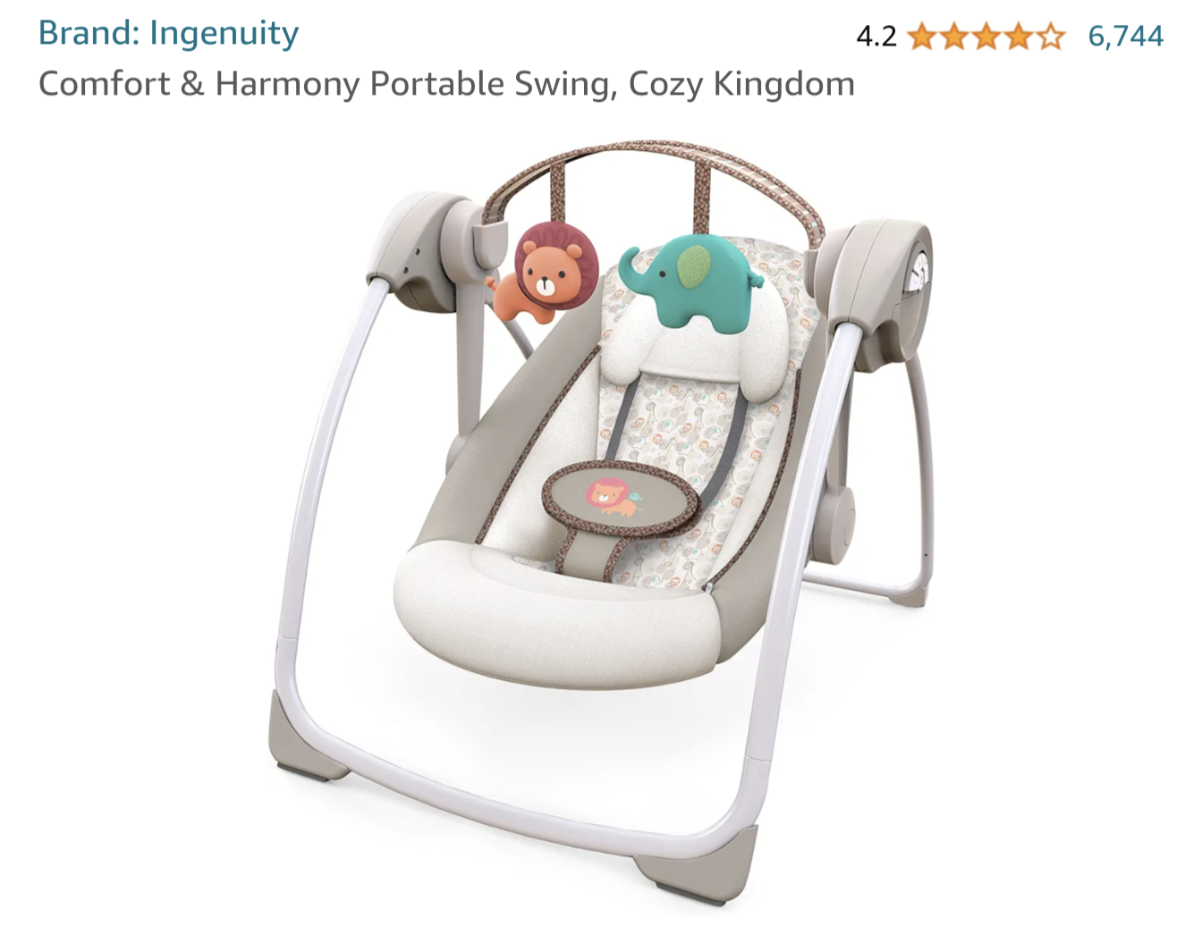 Comfort & Harmony Portable Swing, Cozy Kingdom image indicator(2)