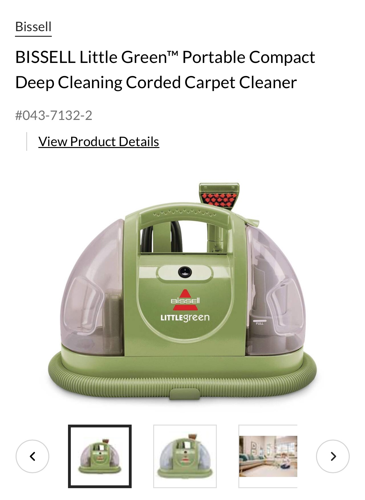 BISSELL Portable Compact Deep Cleaning Corded Carpet Cleaner thumbnail
