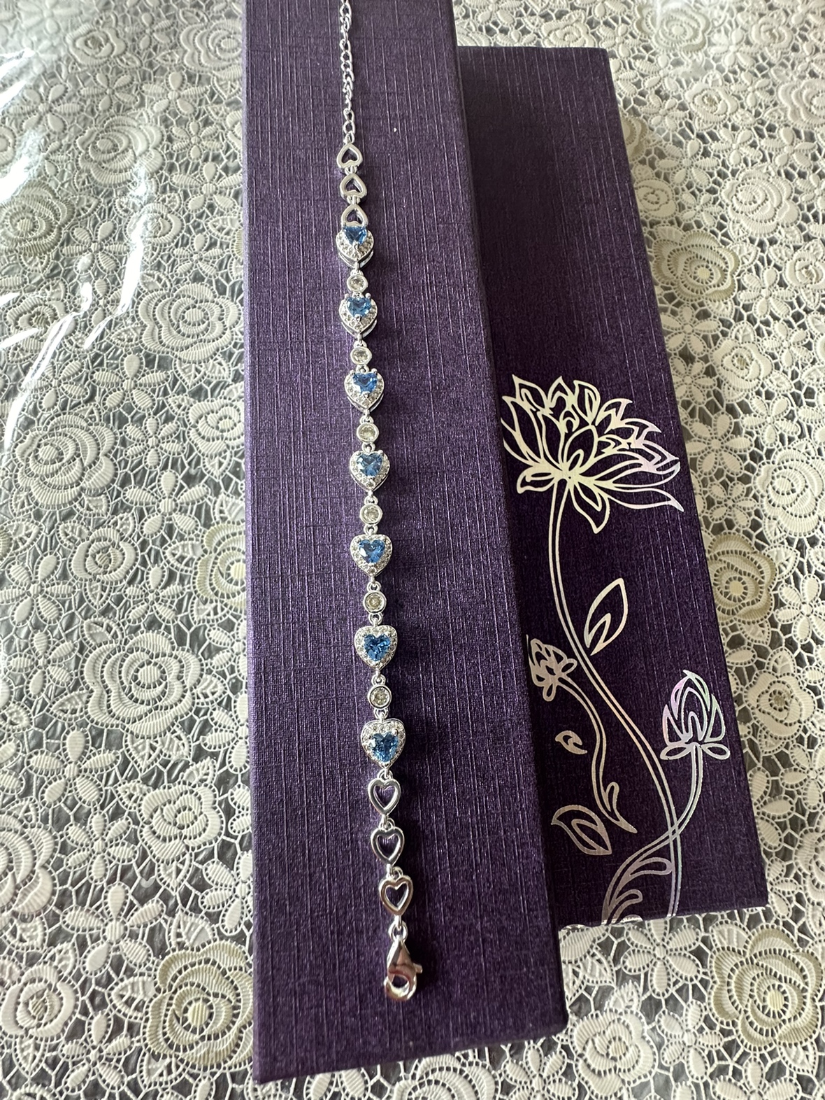 925 Sterling Silver Heart Of The Ocean Bracelet