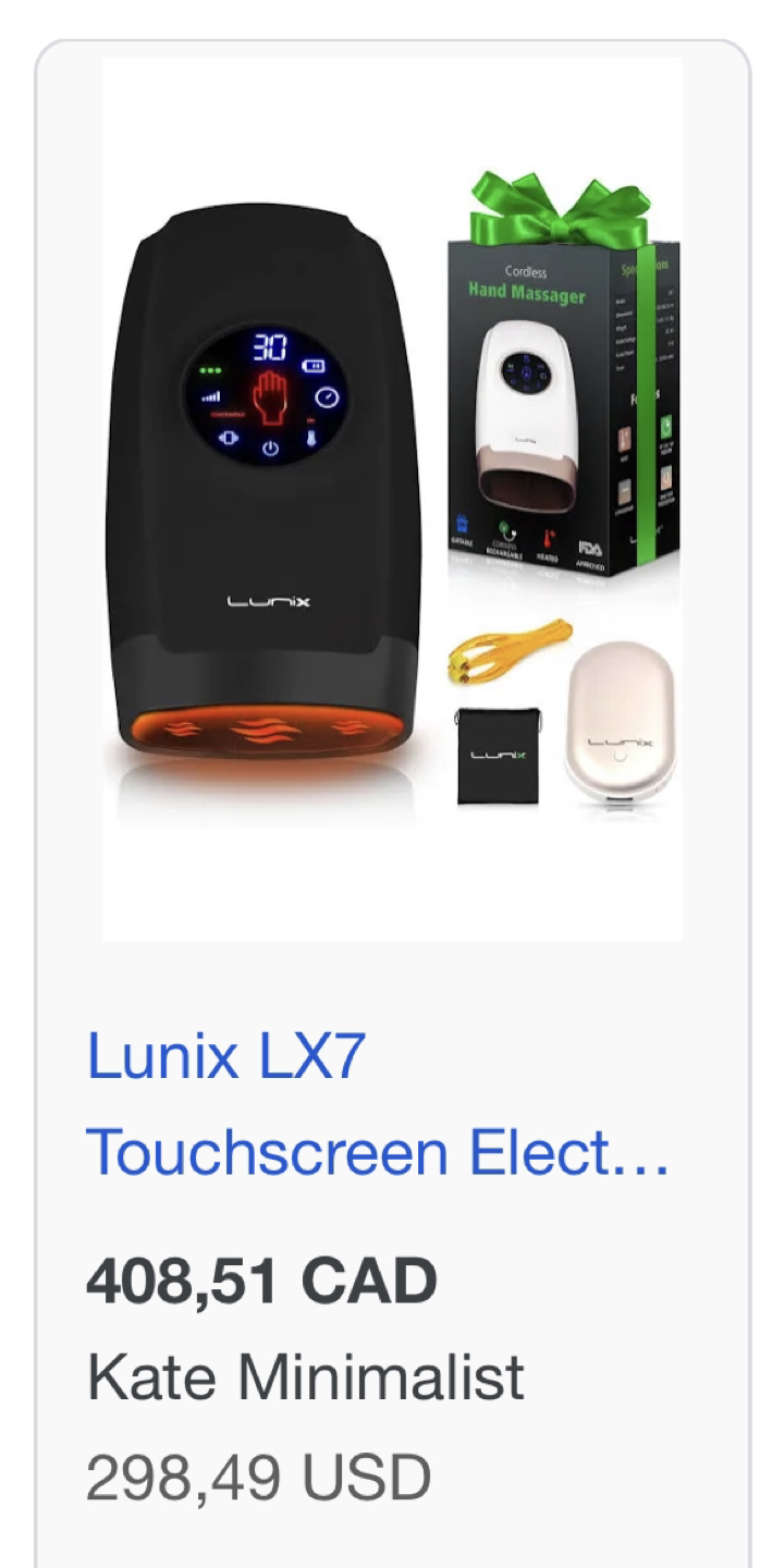 Lunix Cordless Electric Hand Massager w/Compression - photo 3