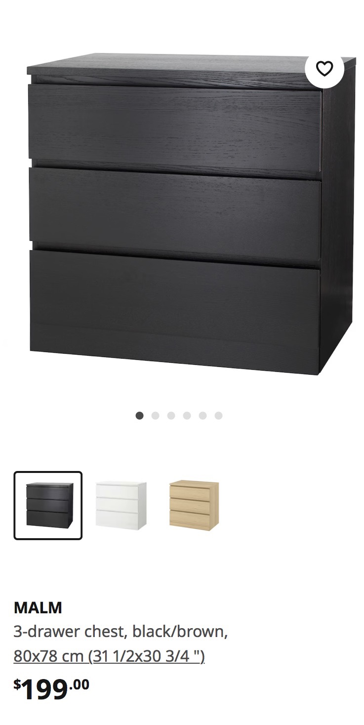 IKEA Malm 3 drawer chest - photo 2