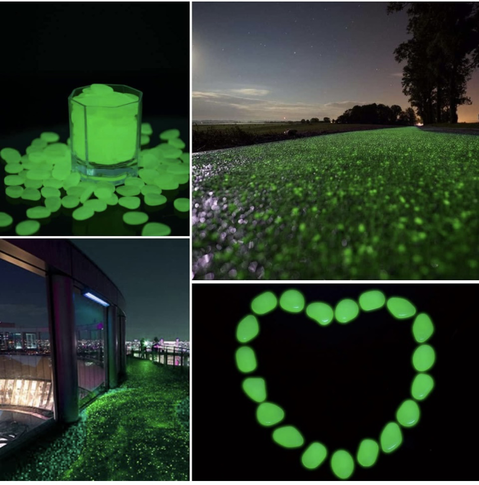100 Pcs,Glow in The Dark Pebbles for Walkways Decor image indicator(8)
