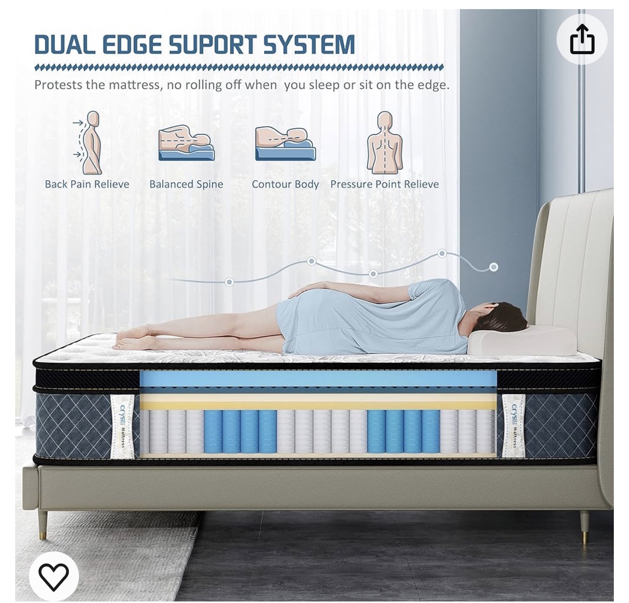 Queen Mattresses Crystli 12 inch Memory Foam - photo 3