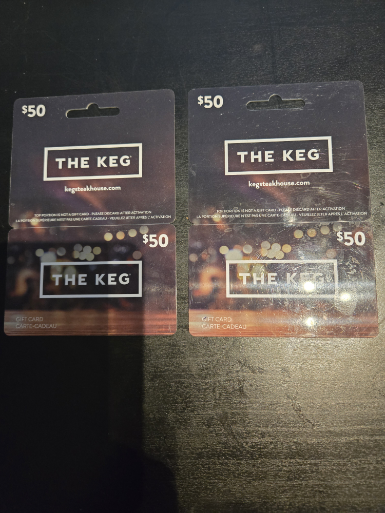 2x$50 keg gift card