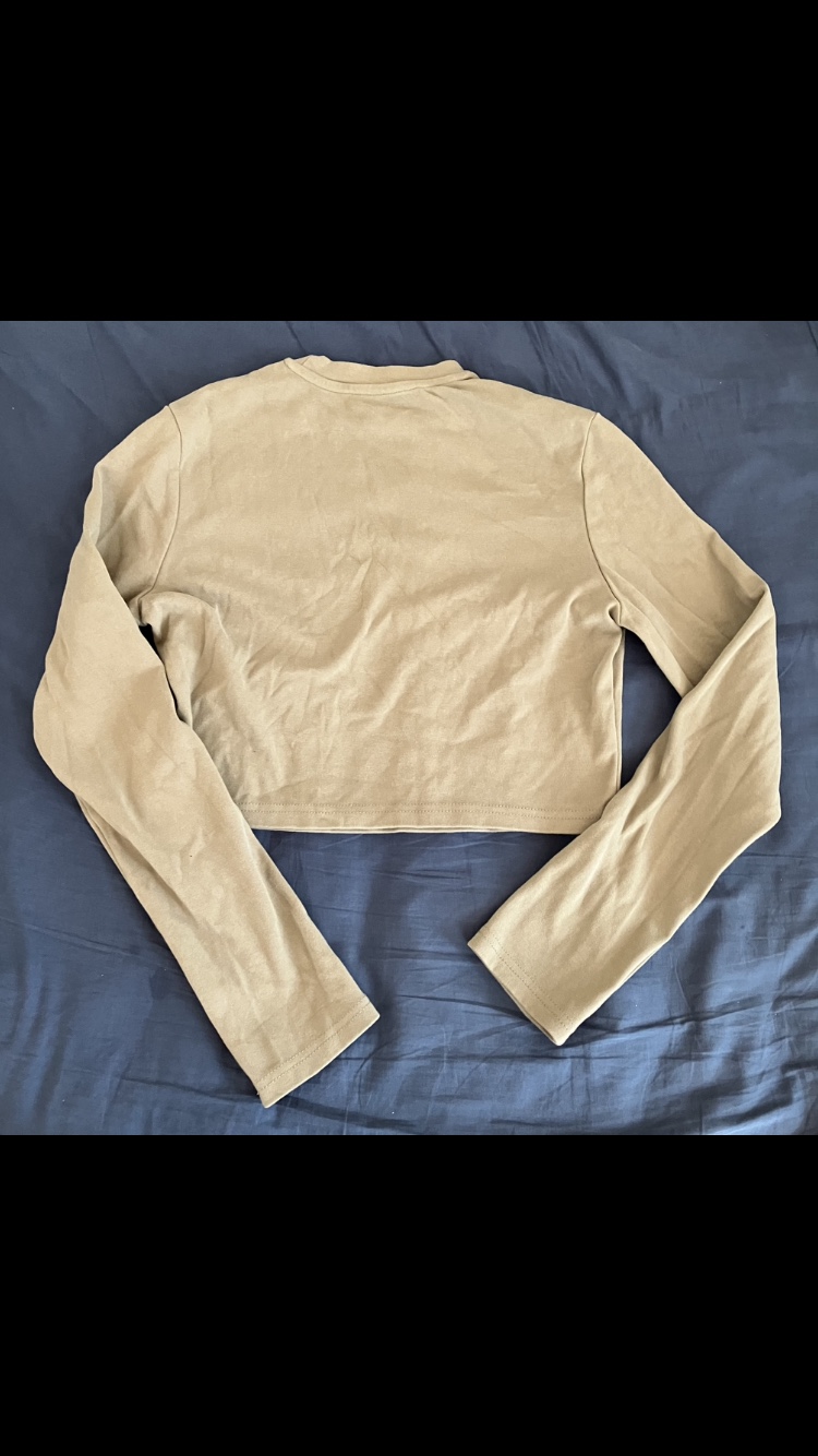 Shein Women’s Army Green Cotton Crop Top Shirt Size XL 👚💚 image indicator(4)