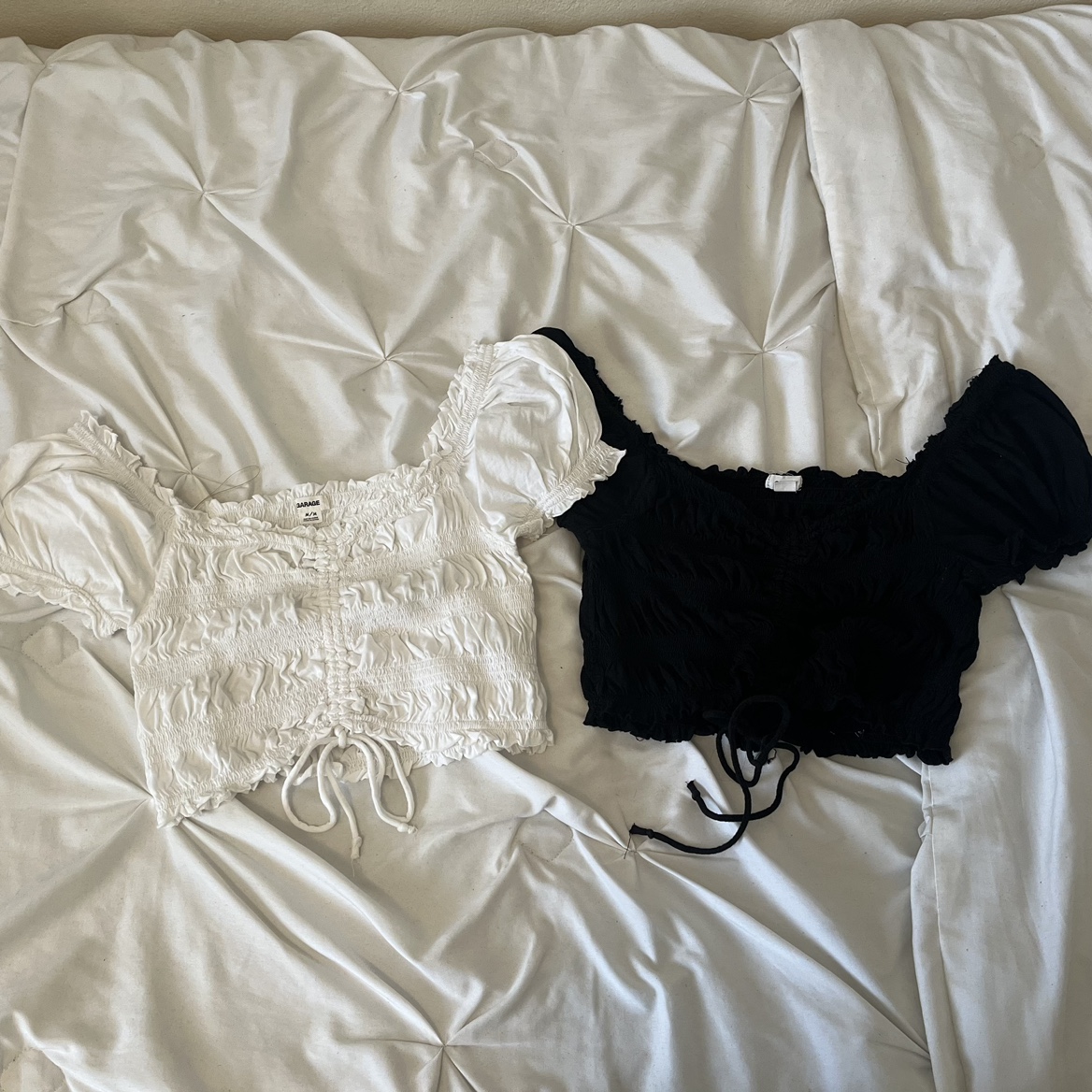 Ruched puff sleeve top thumbnail