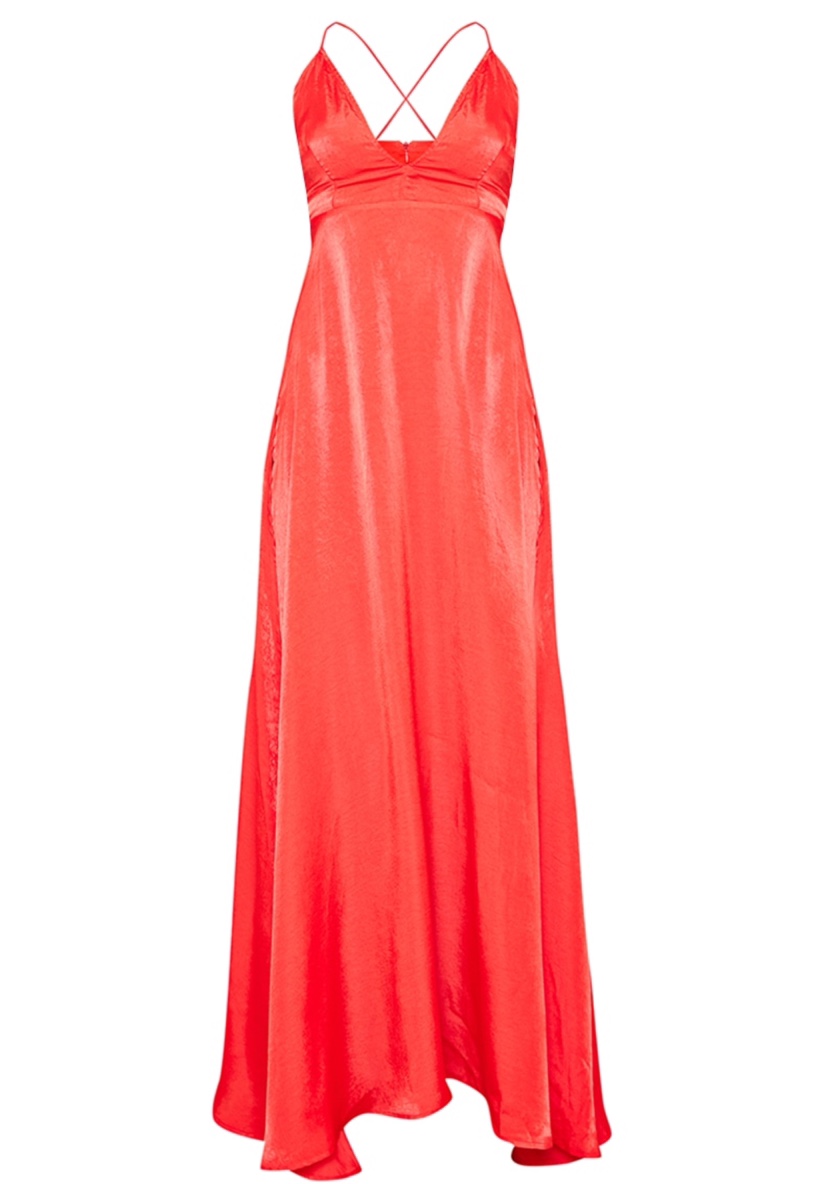 Red Extreme Split Strappy Back Maxi Dress - photo 4