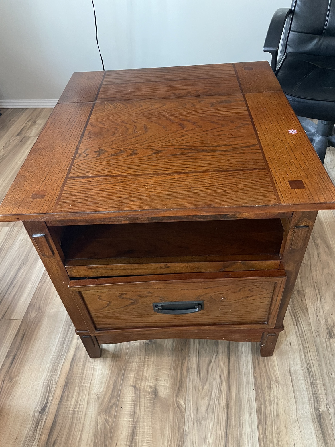 Moving sale/ side table with plugs and wiring holes/ wires - photo 4