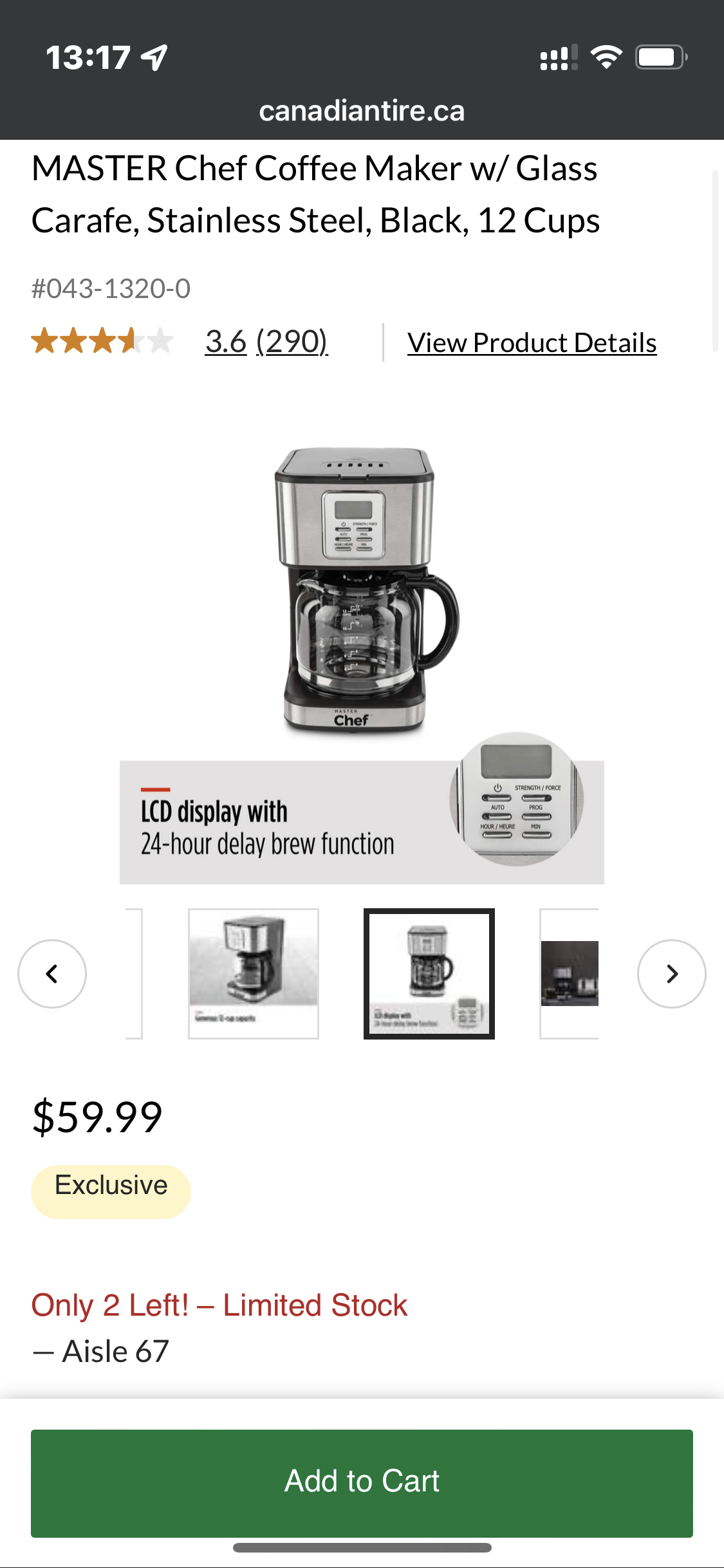MASTER Chef Coffee Maker w/ Glass, Stainless - photo 3