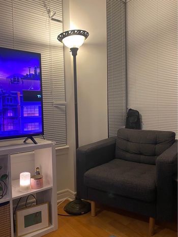 70" Elegant Standing Lamp with Etched Glass Shade