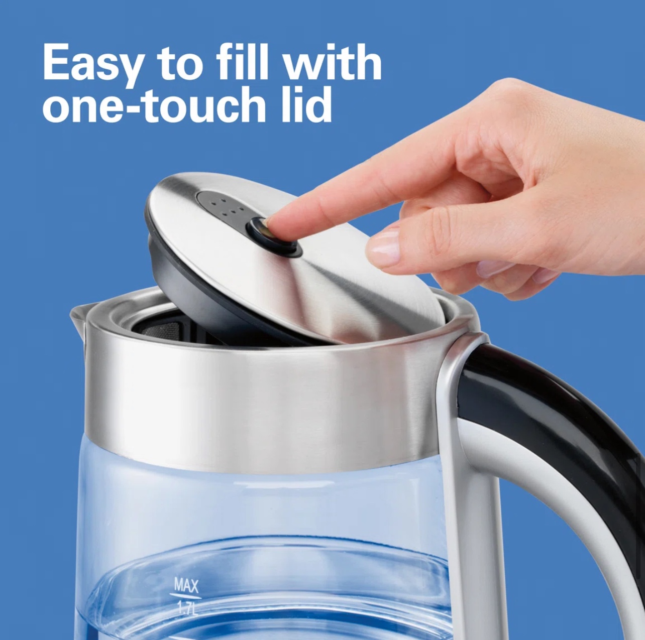 Hamilton beach 1.7L modern glass electric kettle image indicator(9)