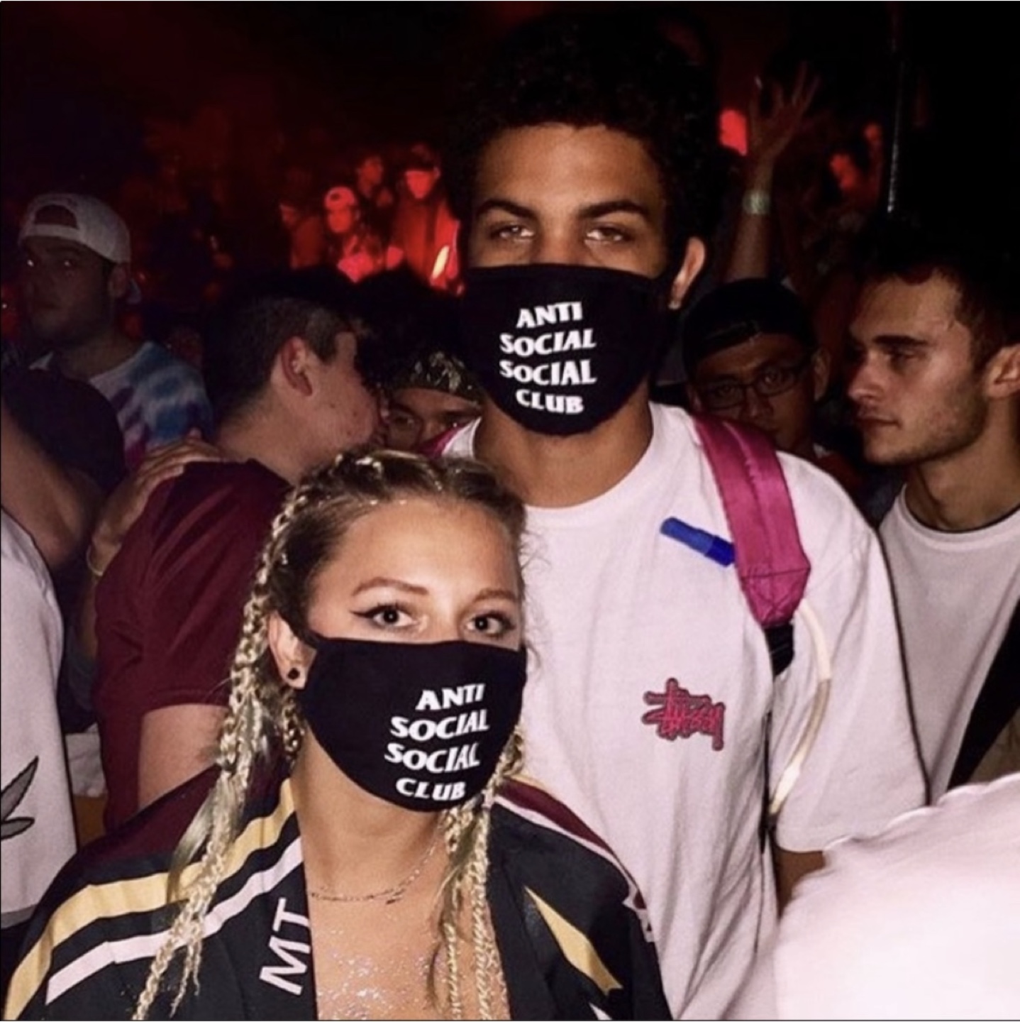 NEW Anti Social Social Club Face Mask in Black image indicator(3)