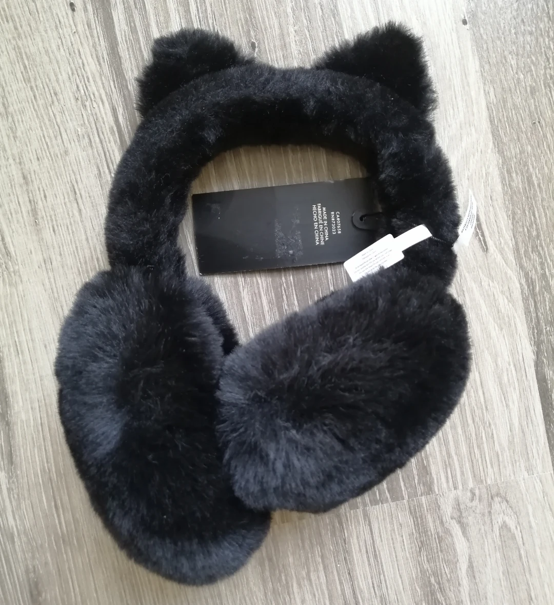 New Black Faux Fur Cat Earmuffs image indicator(2)