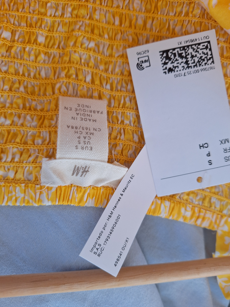 yellow and white floral cotton dress size S - photo 2