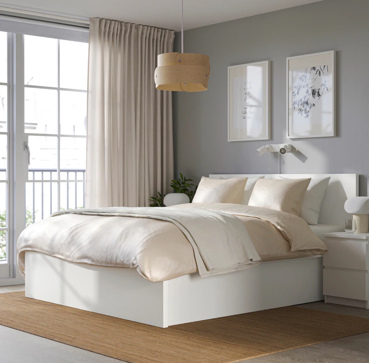 MALM Storage bed frame, white, Full/Double Size -Like New