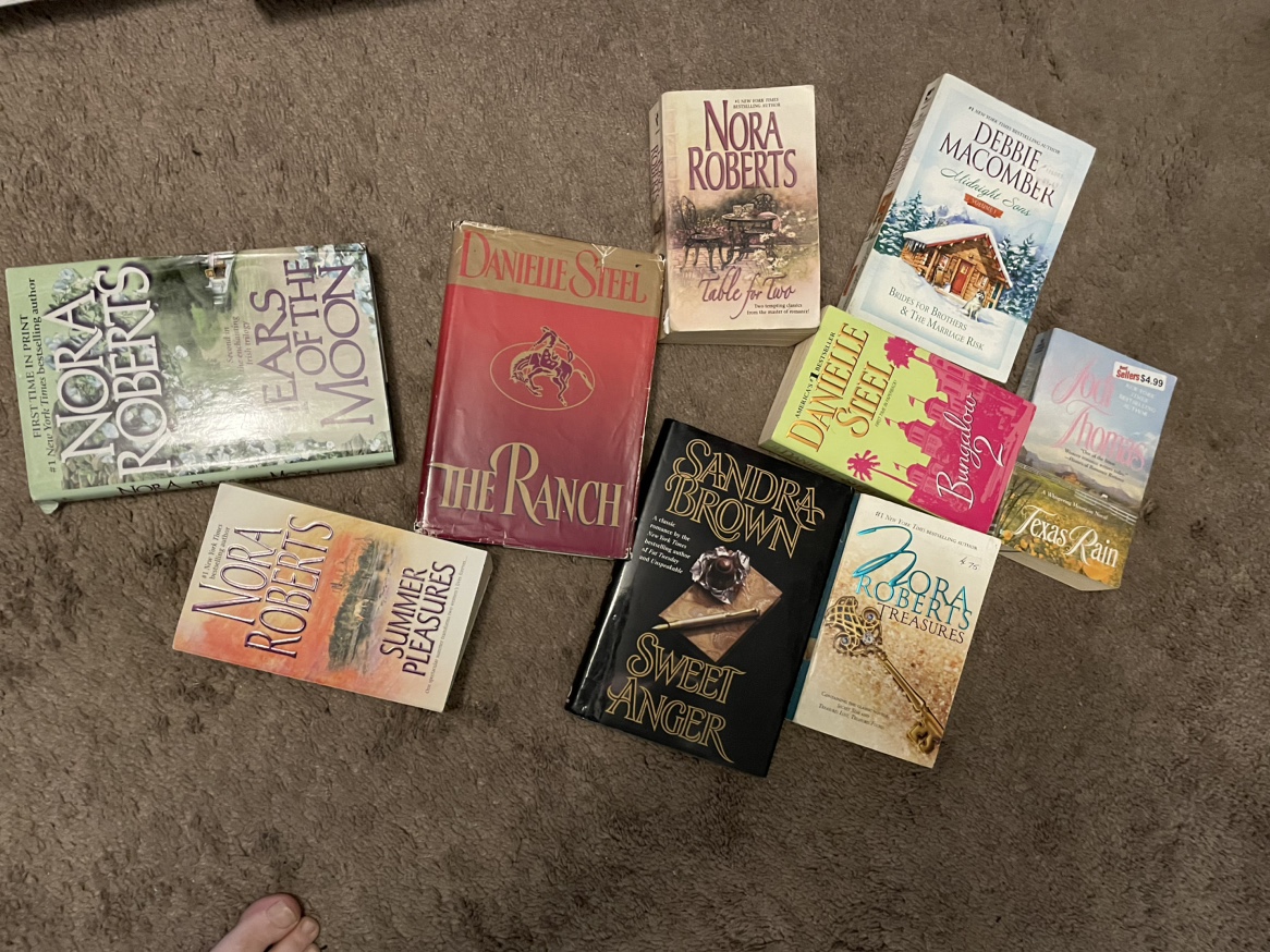 Danielle Steel and Nora Robert’s novels