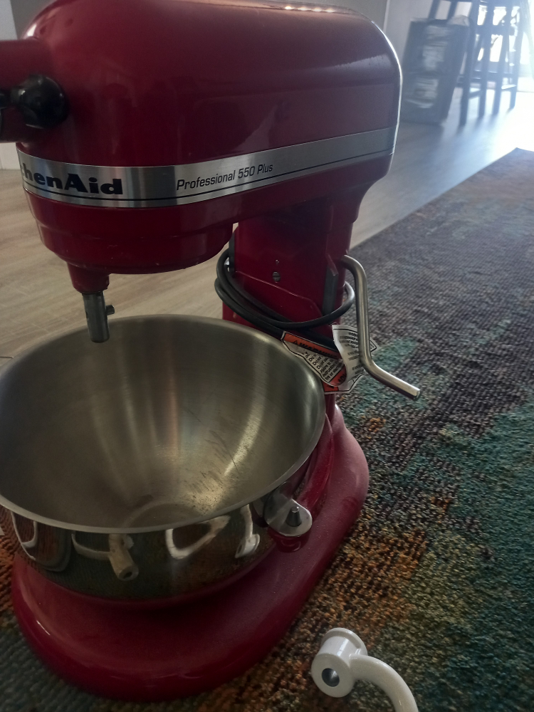 red kitchaid stand mixer