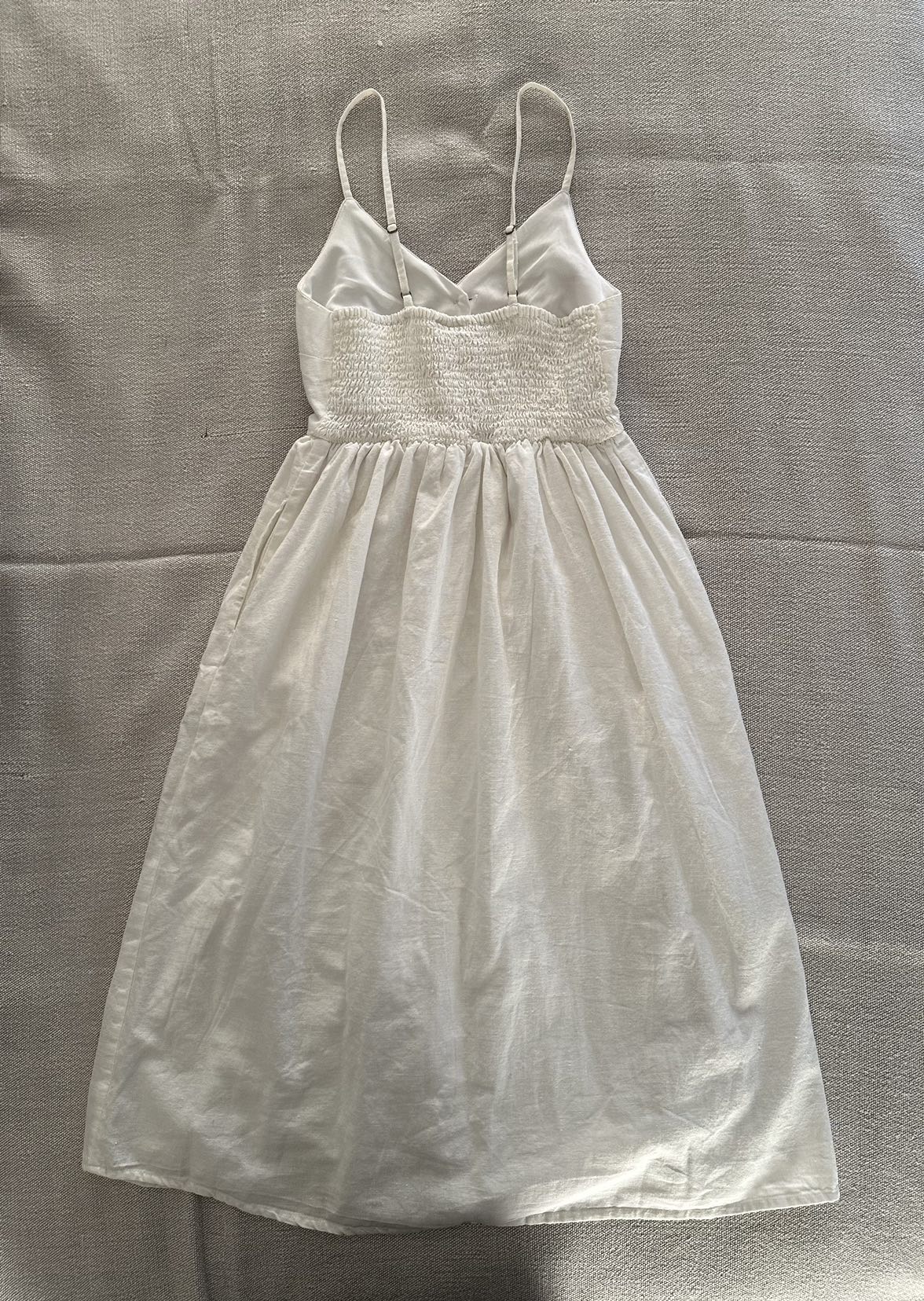 White dress • cotton linen blend • size XS • Japna image indicator(2)