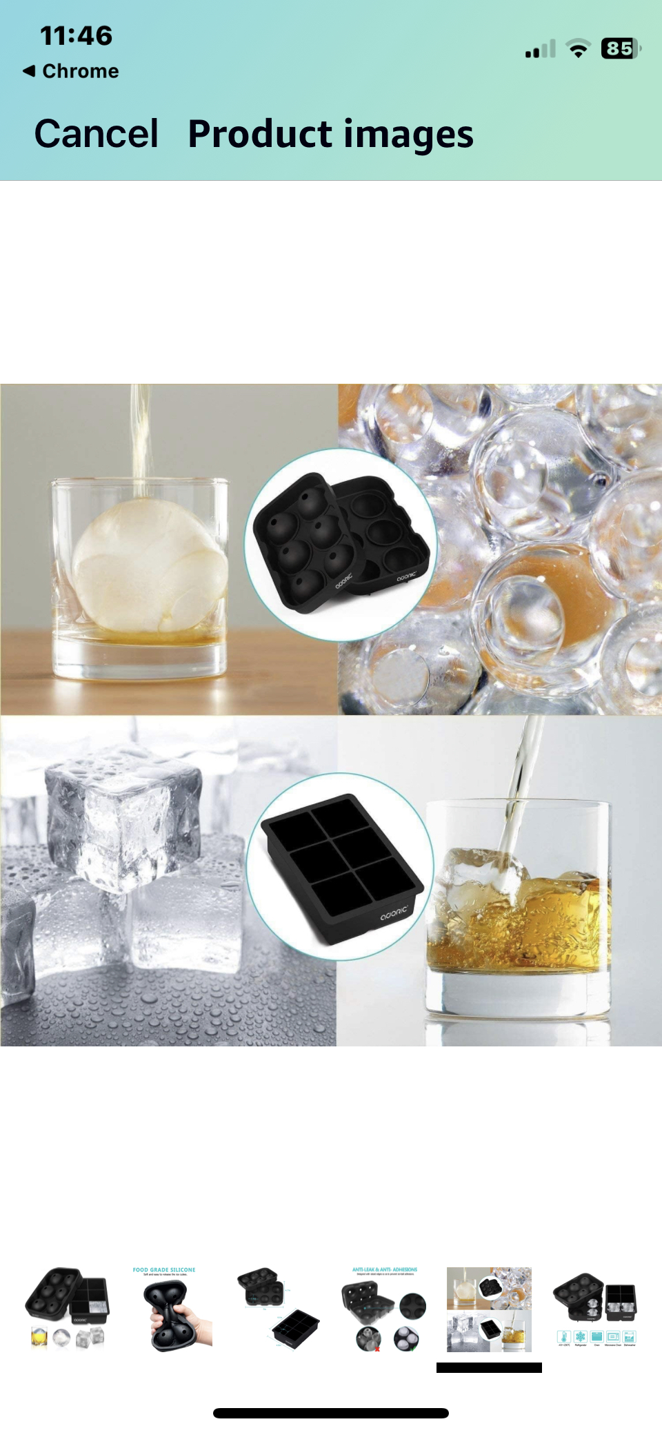 Ice Cube Trays Silicone Set of 2, Sphere and round image indicator(8)