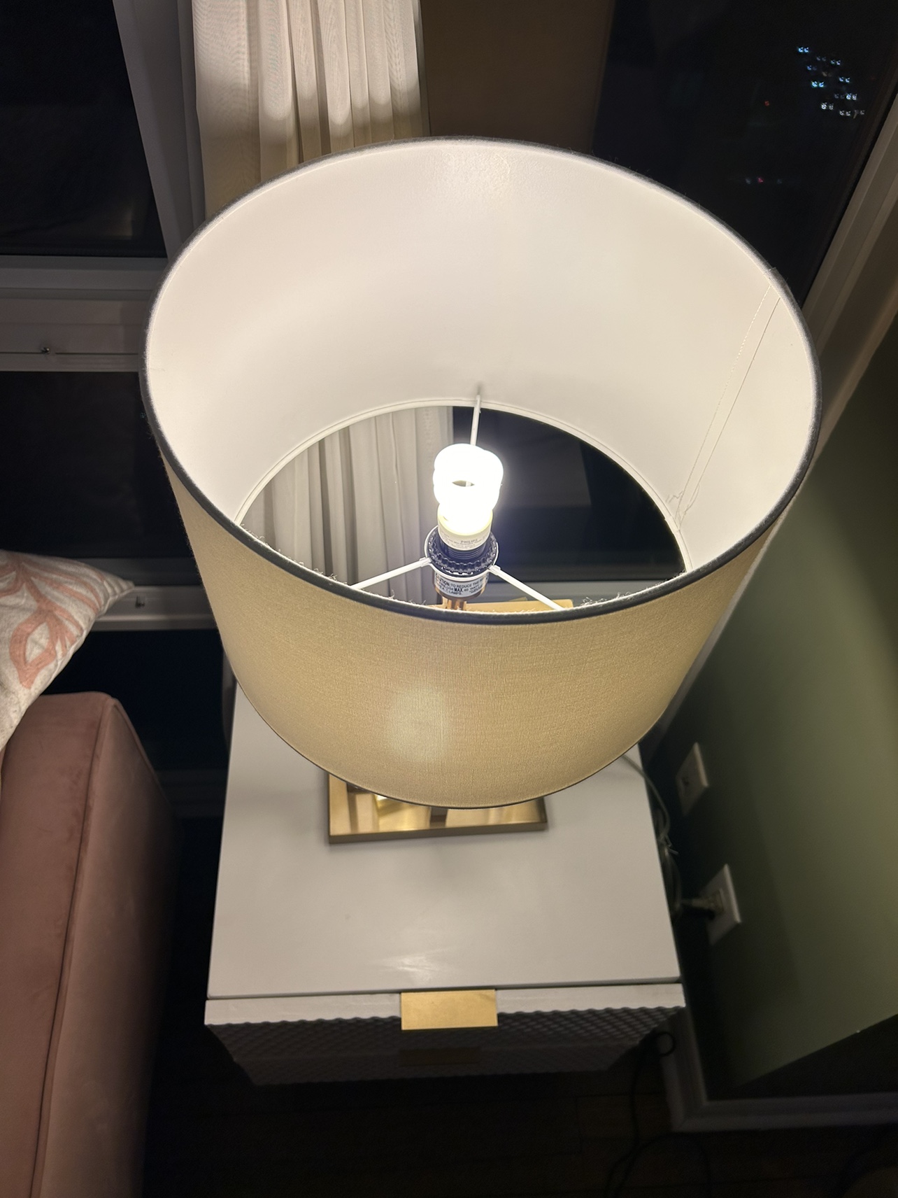 Xcella Gold and White Shade Lamp image indicator(2)