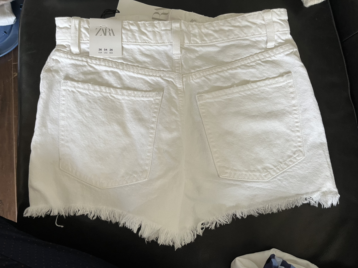 NEW Zara white denim shorts - photo 2