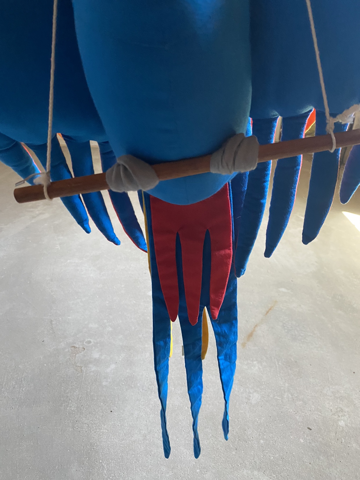 Macaw Parrot Stuffed Bird Hanging Decor Blue/Red/ Yellow - photo 3