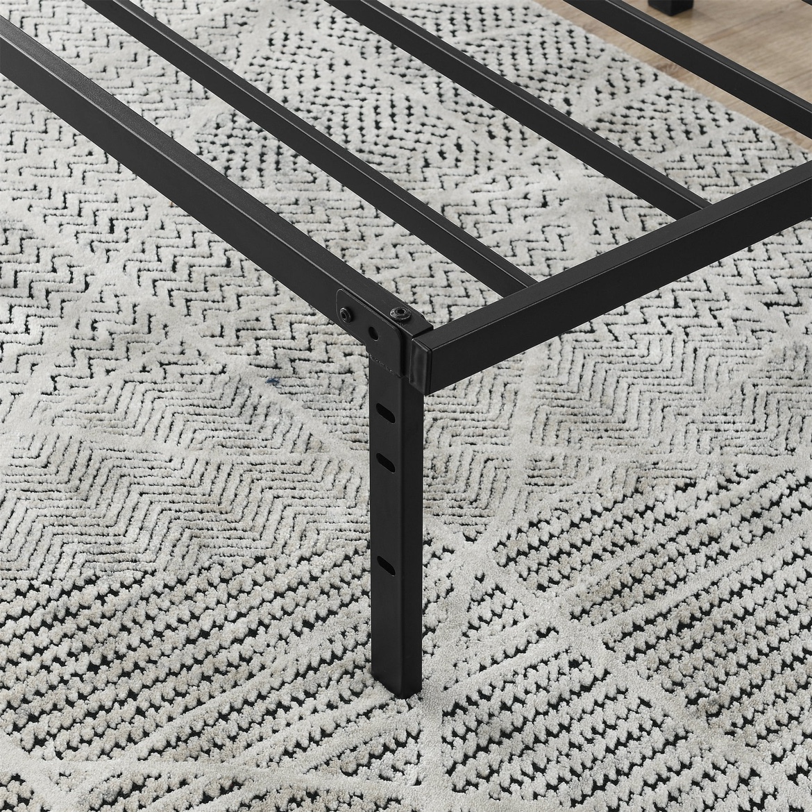 14" Heavy Duty Slat Bed Frame, Black Steel, Queen image indicator(4)