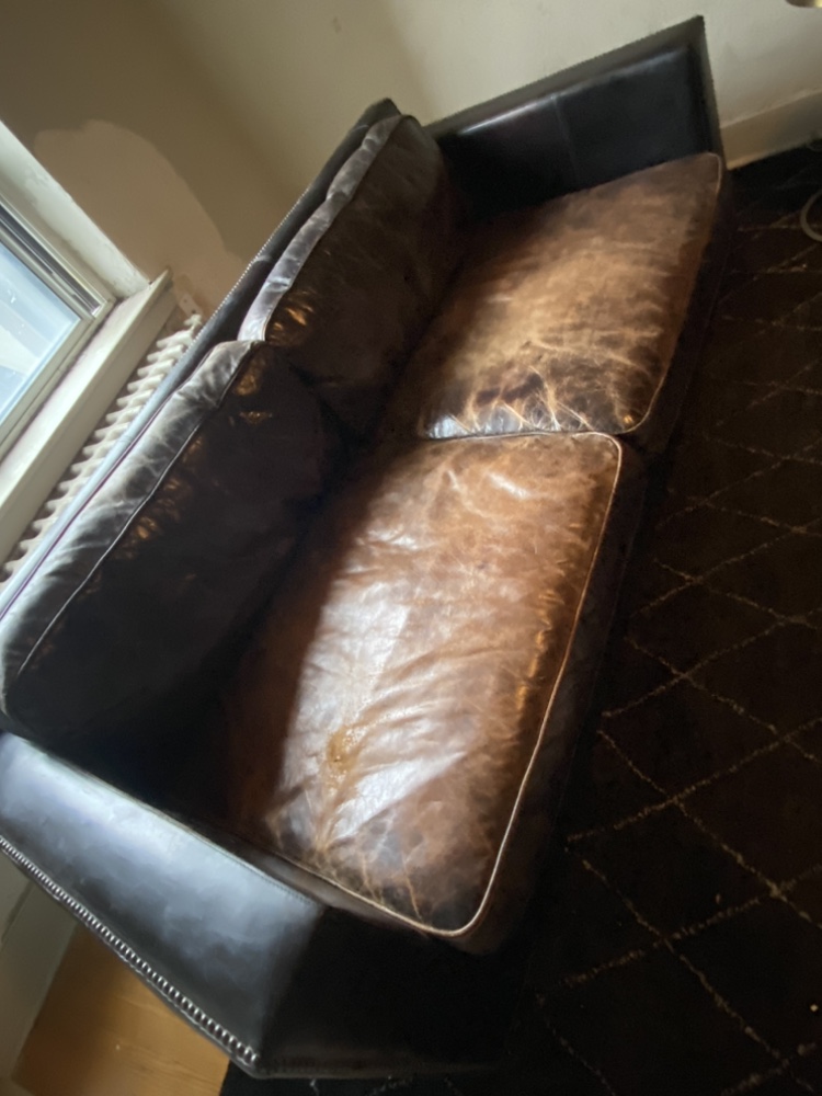 Vintage Restoration Hardware 7’ Collins Leather Sofa - photo 2