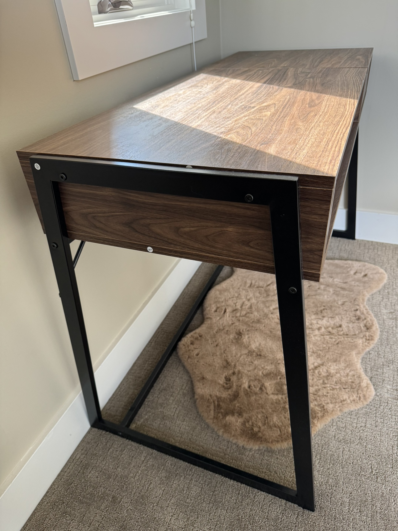 Computer Writing Desk & Mid Century Office Stool Chair - photo 2