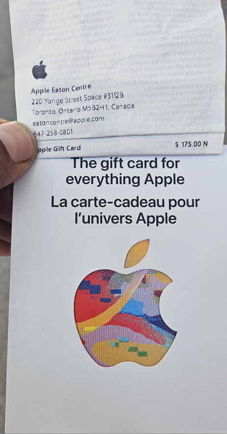 APPLE $175 GIFT CARD