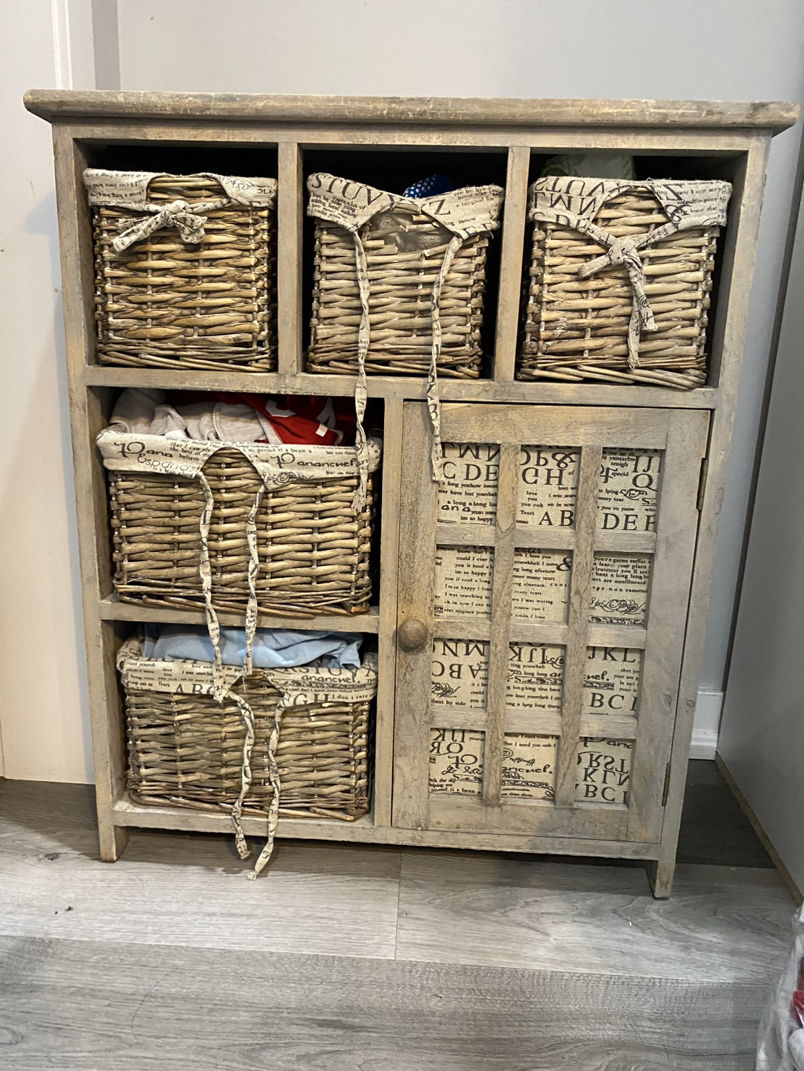 Wood storage cabinet