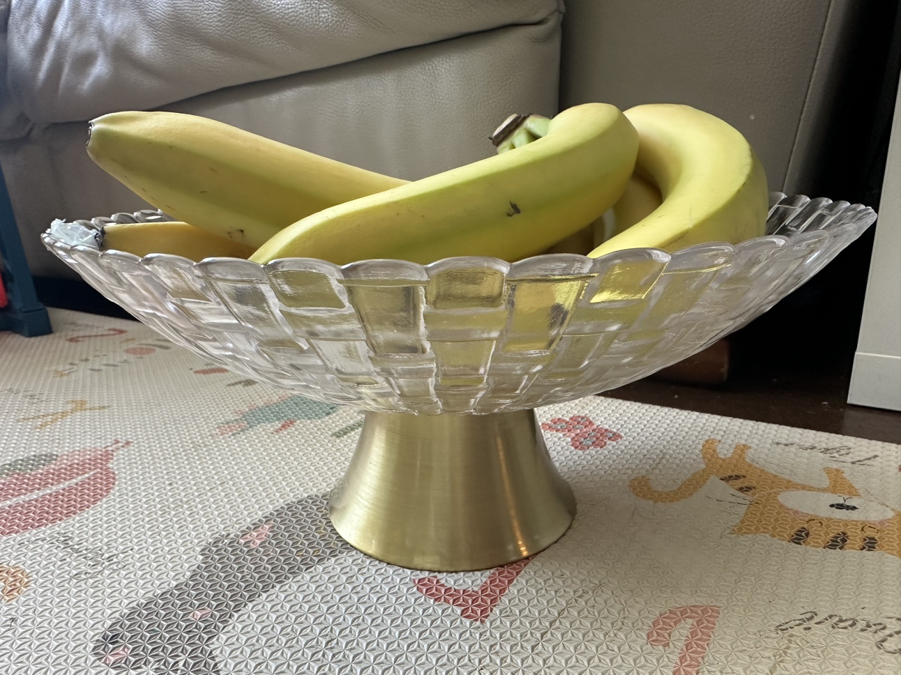 Glass and metal fruit holder