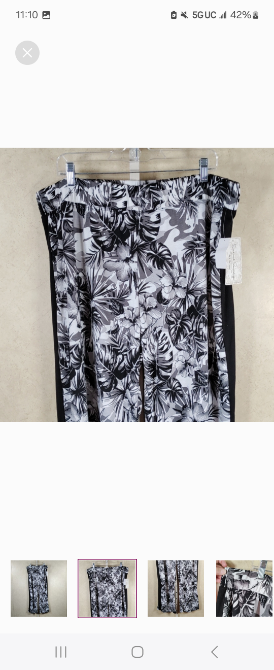 Black floral XXL pants - photo 2
