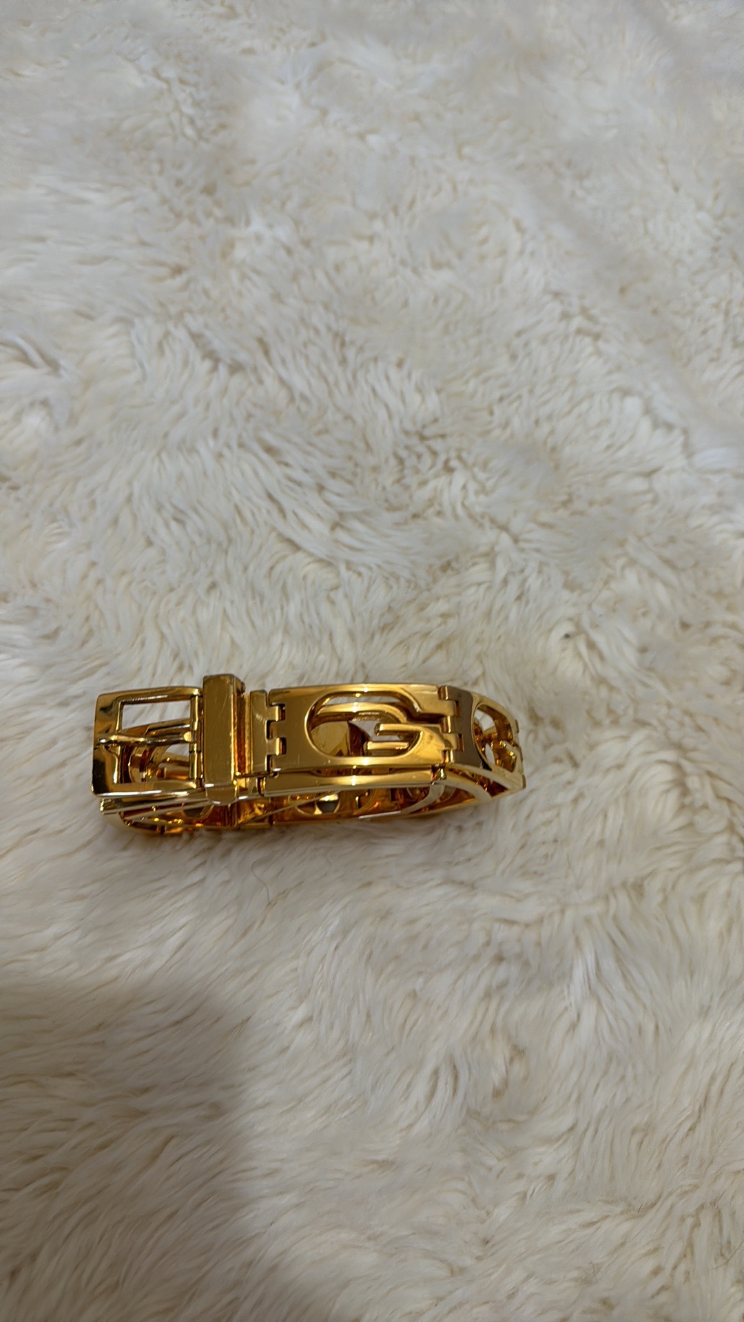Vintage Gucci "G" Gold Plated Metal Belt - photo 4