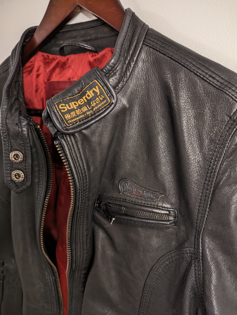 Superdry Leather Jacket Speed-Sport Medium ( U.S. Small ) image indicator(2)
