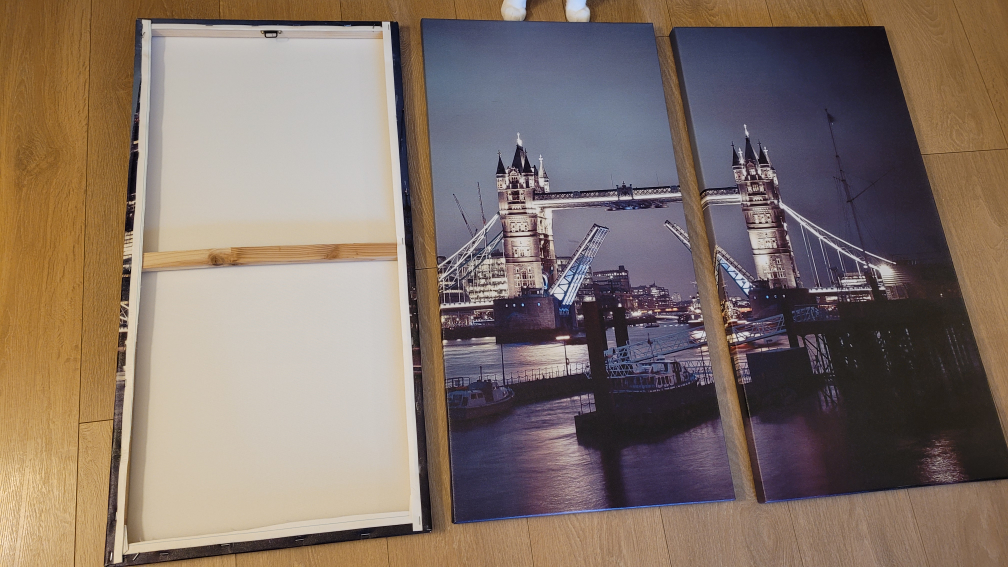 3 piece London bridge / big Ben canvas painting hanging wall - photo 2