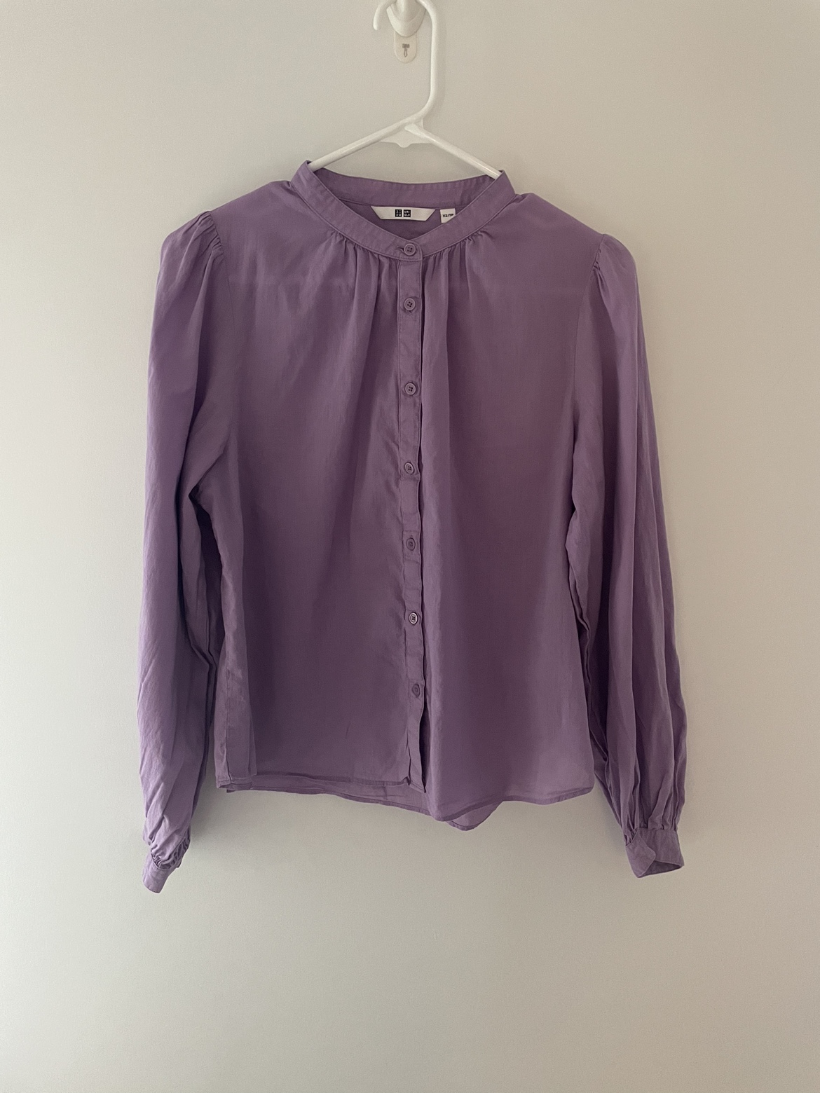 Lilac cotton work blouse thumbnail