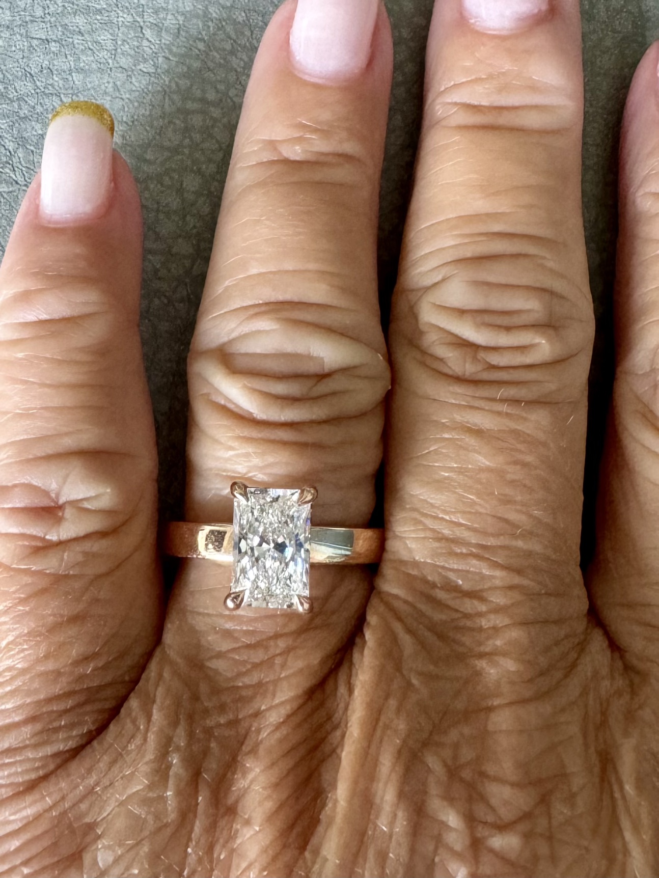 Lab grown radiant cut engagement ring - photo 3
