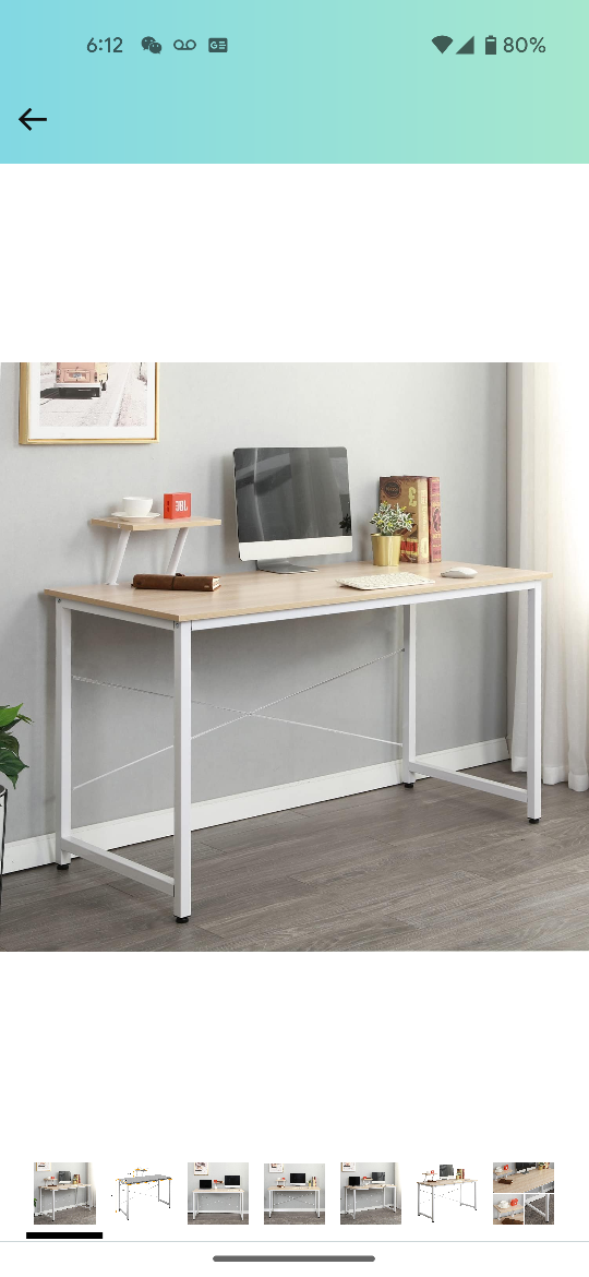 Computer Desk with Shelf 55.1 inches Sturdy Workstation Desk thumbnail
