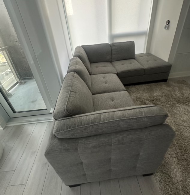 Oakdale 2-Piece Linen-Look Fabric Right-Facing Sectional - Light - photo 4