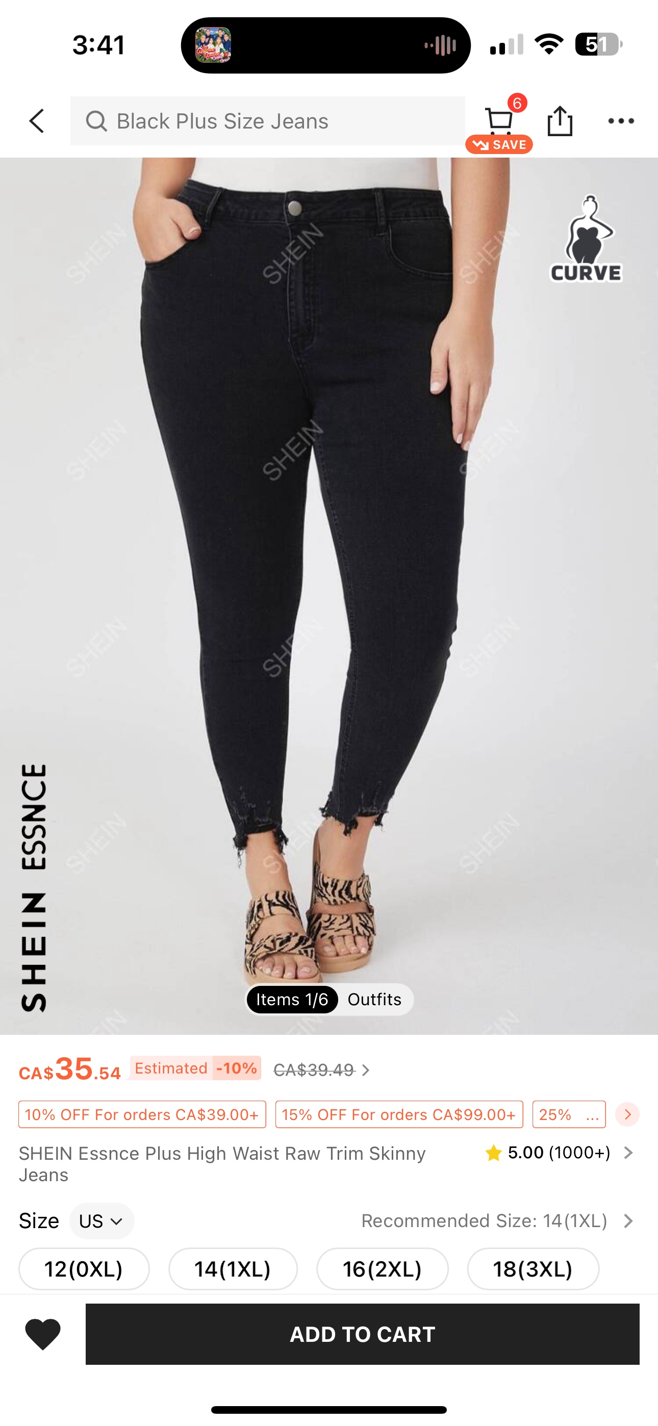 Shein Curve black jeans