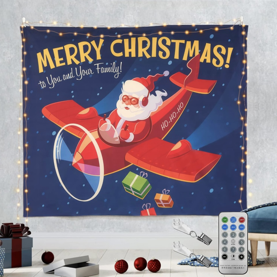 Christmas Tapestry Wall Hanging, 59 x 50 Inch image indicator(2)